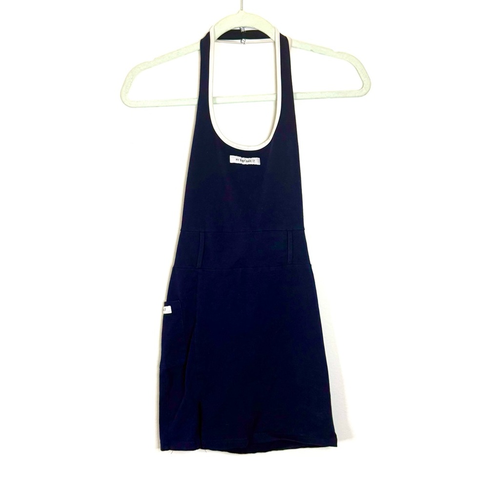 Navy Blue Halter Dress by My Baby Made It